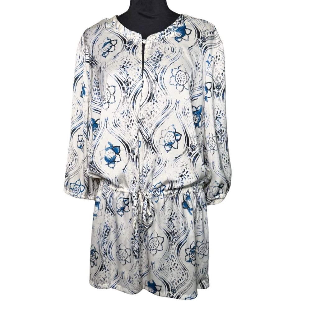 Melissa McCarthy Seven7 Blue V-Neck Tie Waist Babydoll Top Women's size 1X